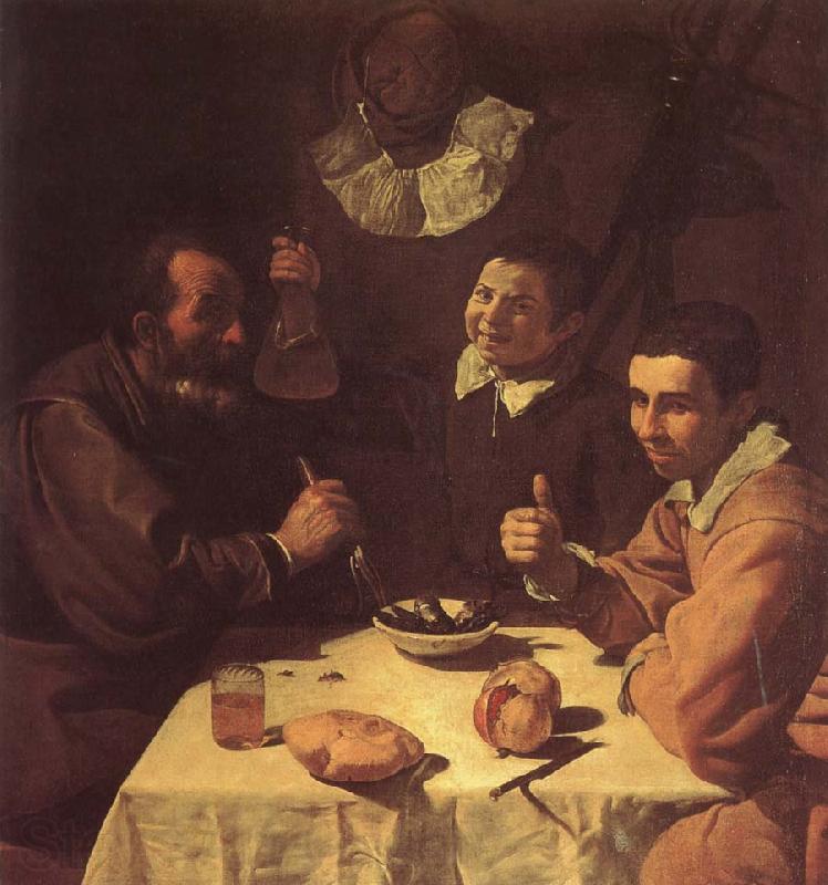 VELAZQUEZ, Diego Rodriguez de Silva y The three man beside the table